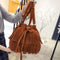 Faux Suede Fringe Bag